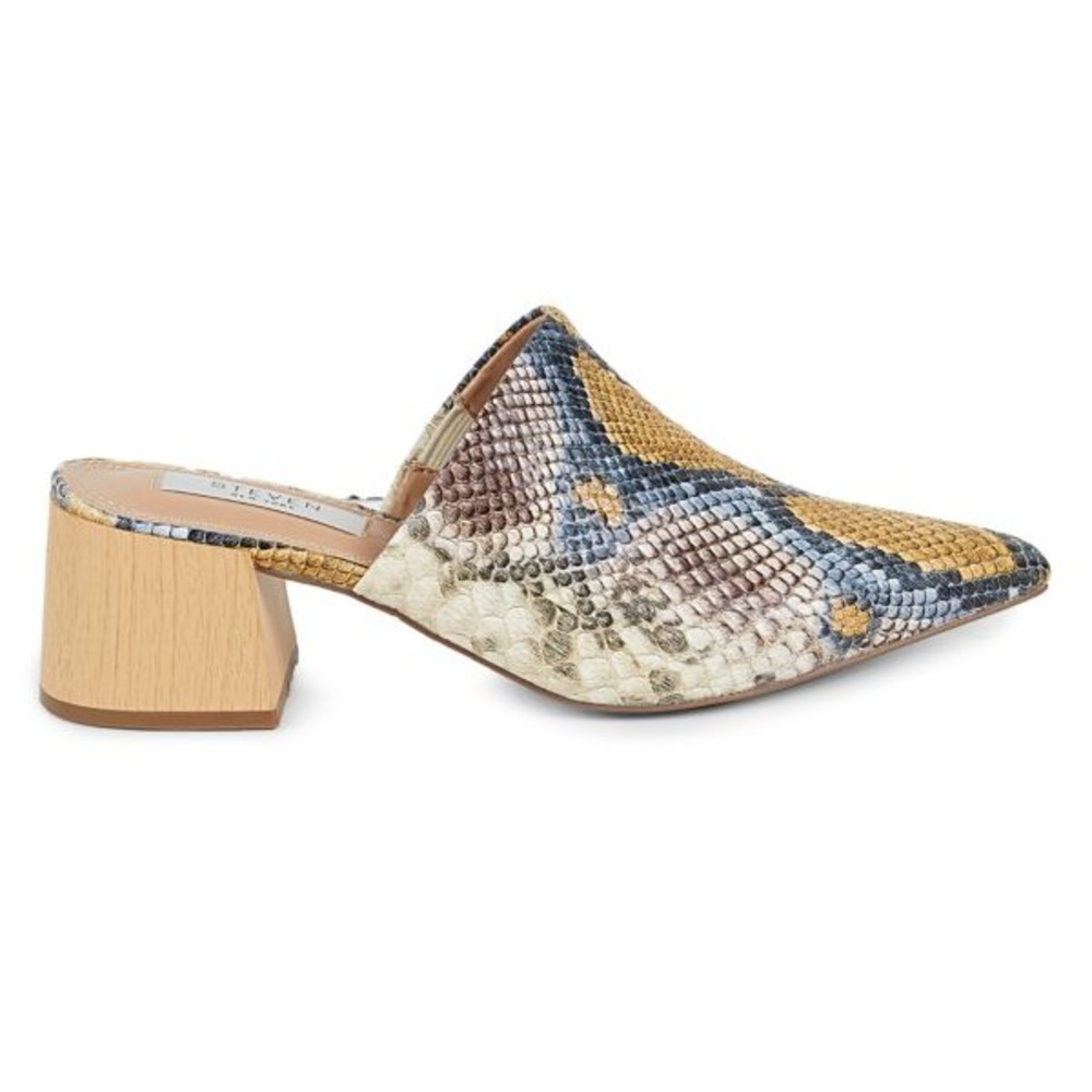 STEVEN by Steve Madden Fannie Snake Print Mules
